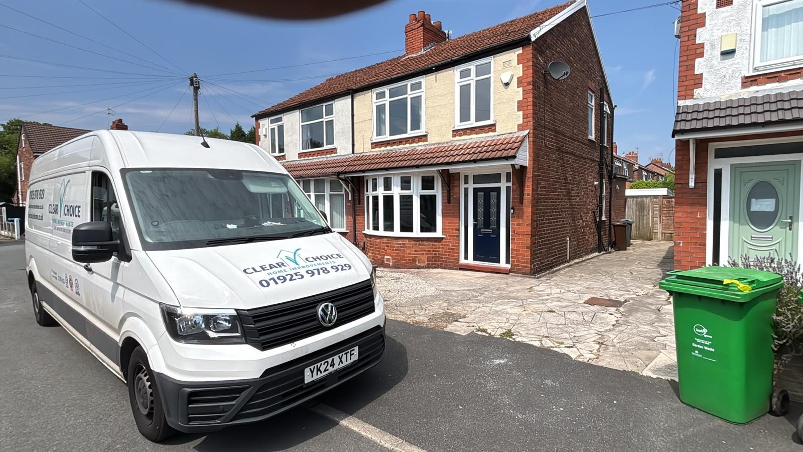 Clear Choice van outside a Cheshire home